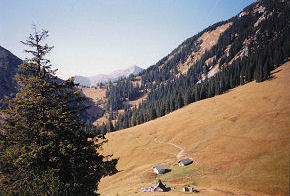 obr.8 - Na Stepberg Alm (1583 m), vpravo Hirschbühel (1935 m)